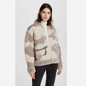 Rag & Bone Genuine Lamb Shearling Fluffy Teddy Bear Jacket, XS